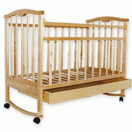 Wooden crib for a newborn