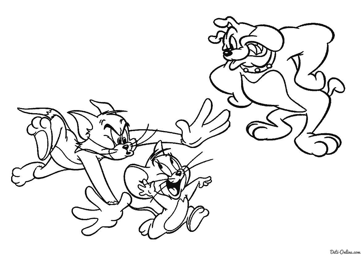 Colorear a Tom y Jerry (descargar e imprimir)
